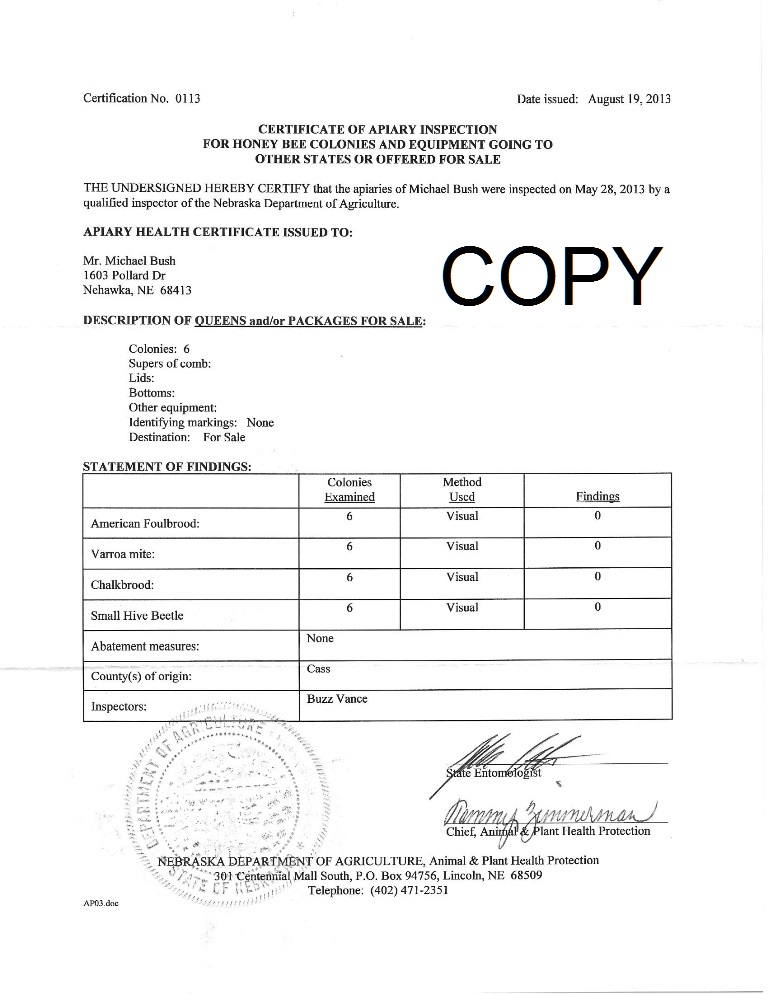 2013 Certificate